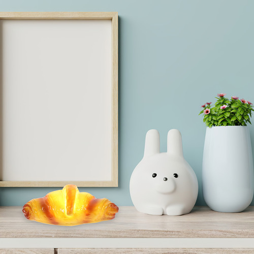 Lámpara De Noche Led Naranja Con Luz Simulada En Forma De Cr