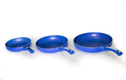 Set 3 Sartenes Dragon Chef 20cm/24cm/28cm Con Antiadherente Color Azul