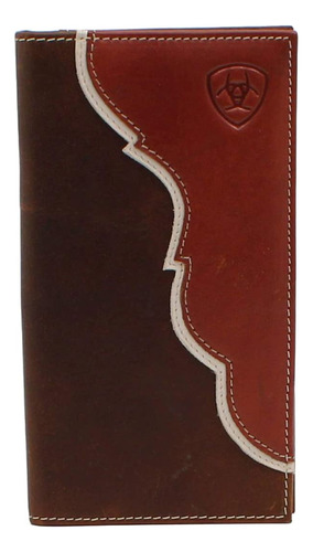 Rodeo Wallet Ariat Con Escudo Bicolor Marrón Y Beige Broncea