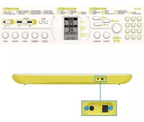 Teclado musical Casio Casiotone Sa-80 H2 44 teclas blanco para niños