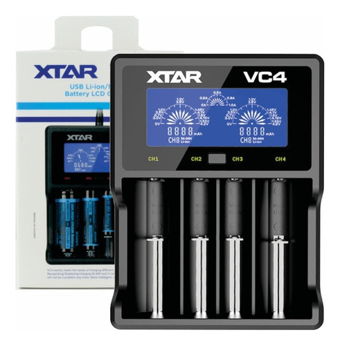 Cargador Baterías Li-ion Nimh Nicd 18650 Inteligent Xtar Vc4