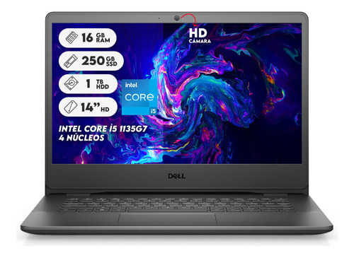 Portátil Dell Core I5-1135g7 Ram 16gb Ssd 256gb + 1tb
