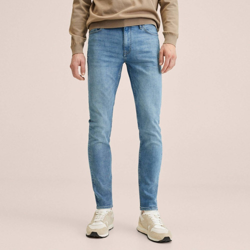 Jeans Mango Skinny   Hombre Celeste