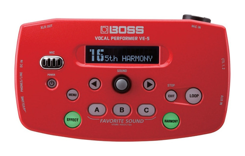 Pedal de efeito Boss Vocal Effects Performer VE-5  vermelho