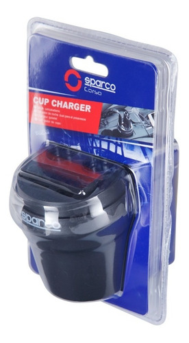 Imagen 3 de 3 de Vaso Cargador Auto 2 Usb 12 A 24v 120w Sparco Cupcharger