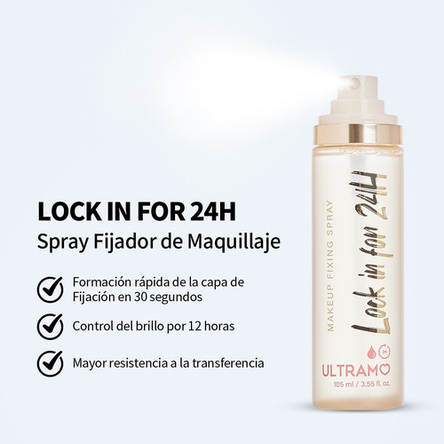 Spray Fijador De Maquillaje Ultramo Lock In For 24h,105ml