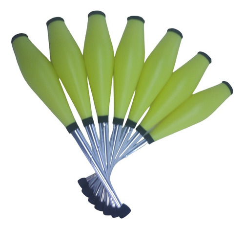 Jogo 7 Clavas Pirouette - Newronio Malabares Pro Cor Amarelo Fluor