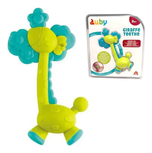 Mordedor Girafa Auby Silicone Atóxico Para Bebês +3 Meses