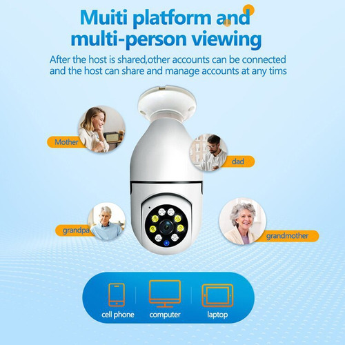 Cámara Smart Bulb De 2.0 Millones De Hd Con Monitoreo Remoto