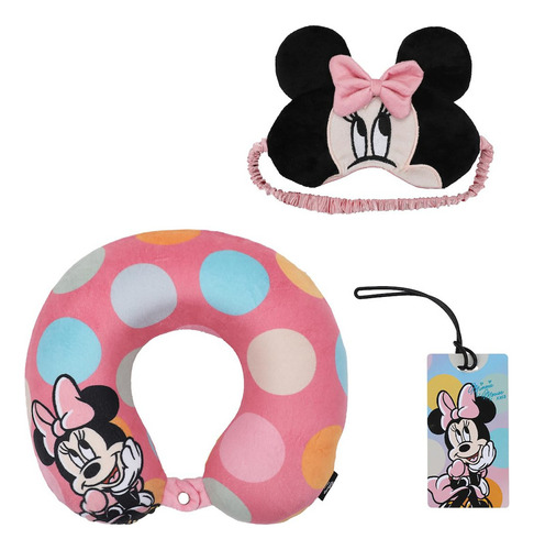 Juego De Viaje Para Niños De Minnie Mouse Con Almohada Para