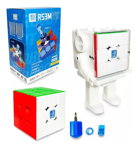 Cubo Rubik Rs3m V5 Maglev + Base Robot 3x3 Moyu Magnetico