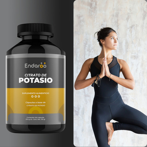 Citrato De Magnesio Y Citrato De Potasio - 240 Caps. Endaroo Sabor Sin Saborizantes