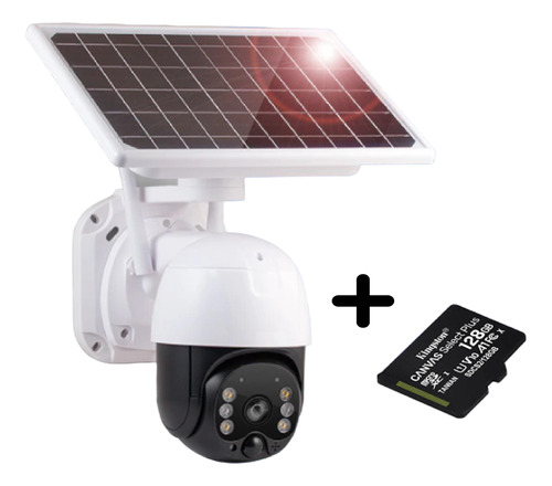 Cámara D Vigilancia Solar Exterior 1080p Wifi + Micro 128gb