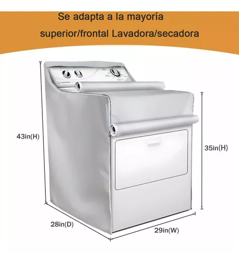 Fundas para lavadora que se adaptan a la mayoría de lavadoras/secadoras de  carga superior o frontal, impermeable, a prueba de polvo, con revestimiento