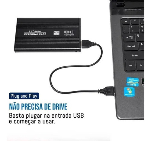 Case Disco Rígido Hd Externo 2.5 Usb 3.0 6gbps 6tb Pc Ps4