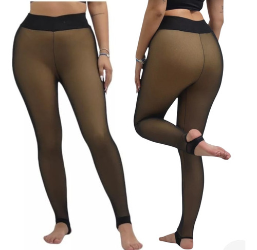 Medias Calzas Leggins Con Polar Efecto Piel Otoño Invierno