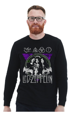 Polera Ml Led Zeppelin Vintage Faces Rock Impresión Directa