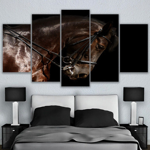 5 Cuadros Decorativos Caballo Ensillado Medidas 150x84cm    