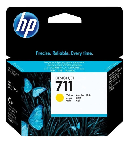 Cartucho De Tinta Hp 711 Color Amarillo De 29 Ml