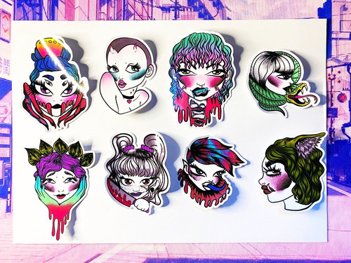 Imagen 2 de 3 de Stickers Chicas De Ultratumbra