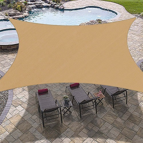 Imagen 6 de 10 de Toldo Rectangular Vela Decorativa Beige 98% 3m X 4m