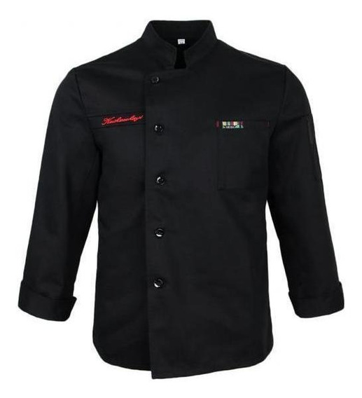 strongAnt® Uniforme Fabricado en UE Variedad de tamaños S a 2XL Chaqueta de Chef/Cocinero Manga Larga Negro 