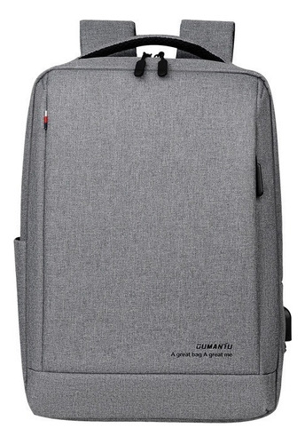 Mochila Impermeable Negocios Laptop 15.6 Hombres Usb Color Gris