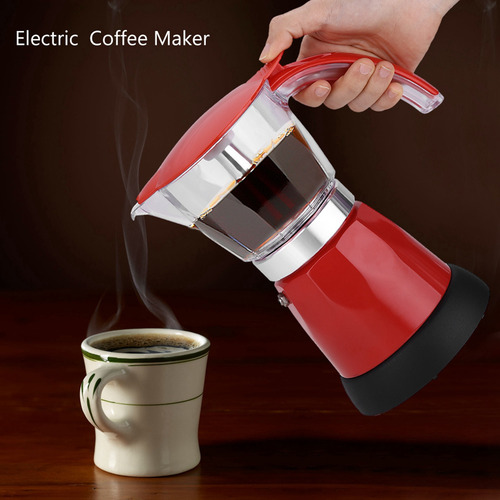 Maceta Eléctrica Para Moka De 300 Ml, Color Rojo