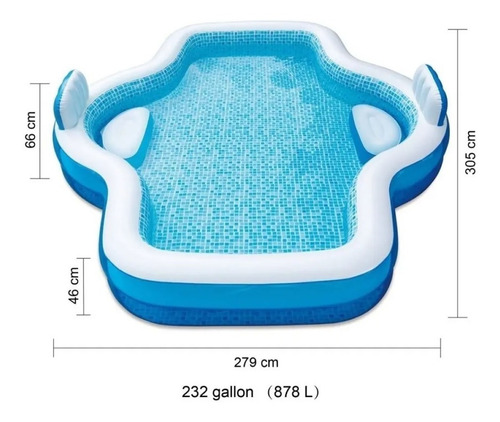 Alberca inflable rectangular Summer Waves KB0819000 510L