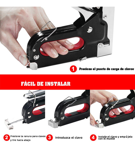 Engrapadora Para Madera Manual Con 4000 Grapas Para Tapizar