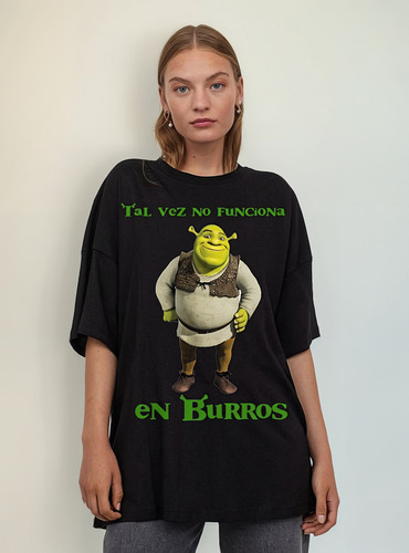 Remera Remeron Shrek Tal Vez No Funciona En Burros Unisex