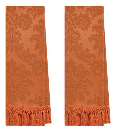 2 Mantas Xale Para Poltrona Pequena Peseira 0,70 X 1,80 Cor 149 Terracota Telha Desenho Jacquard