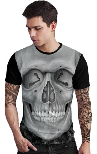 Camiseta Stompy Skull Caveira Tattoo Tatuagem Street