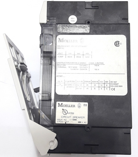 Disjuntor Caixa Moldada Nzm7-63 N Ajuste 45a 63 A Moeller