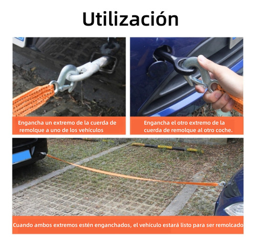 Reflectant Eslinga Remolcadora 4m Jalar Remolque Auto Taller