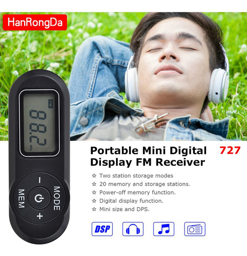 Radio Fm Digital Hrd-727 Mini Pantalla Portátil