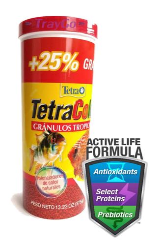 Imagen 6 de 6 de Tetra Tetracolor granulos tropicales x 375gr alimento balanceado para peces acuario, discos y ciclidos. colores Vibrantes con antioxidantes y prebióticos. Agua limpia, proteína pescado y camarón 47.5%
