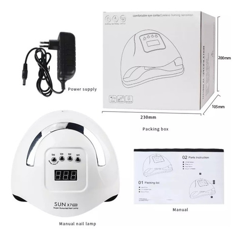 Lampara Manicure Profesional 180w Secador Uña Uv Led