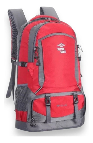 Mochila Camping Mochilero Vije 50l Alpine Skate Color Rojo Diseño De La Tela Liso