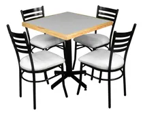 Comprar Juego de comedor Itluam Muebles Itluam Muebles COMEDOR ESTÁNDAR ITALIA EMBOQUILLADO COMEMB color blanco con 4 sillas mesa de 75cm de largo máximo x 75cm de ancho x 72cm de alto