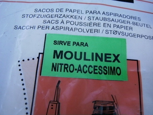 Bolsa  De Aspiradora Moulinex Nitro   Por Unidad Saldo