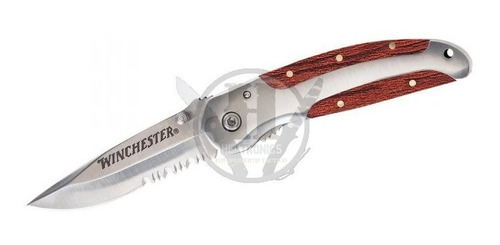 Navaja Tactica Winchester 3  Folder Serrated Madera Clip