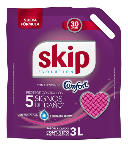 Jabón Líquido Skip Con Esencia De Comfort X 3 L