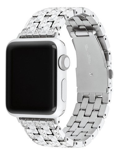 Coach, Correa Para Apple Watch Con Cristales Plata
