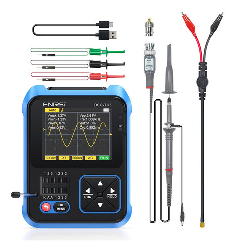 Osciloscopio Con Pantalla 3 En 1, Medidor De 10 Ms/s, 500 Kh