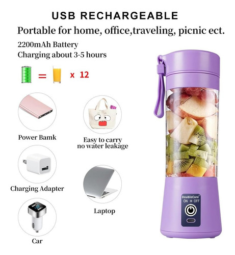 Mini Vaso Licuadora Procesadora Portatil Usb Recargable