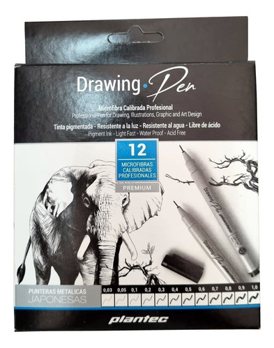 Plantec Set De Microfibras Estilografos Drawing Pen X 12