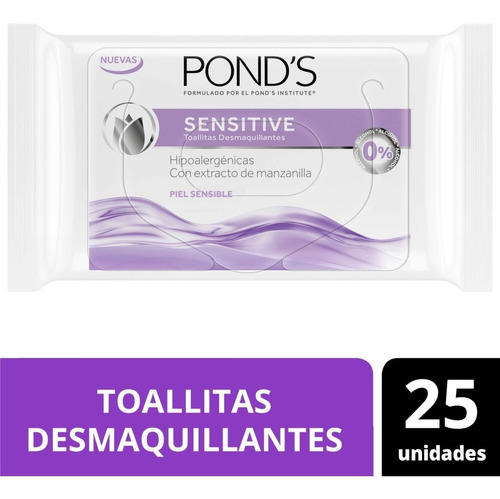 Toallita Desmaquillante Ponds Sensitive 25 Unidades Remueve