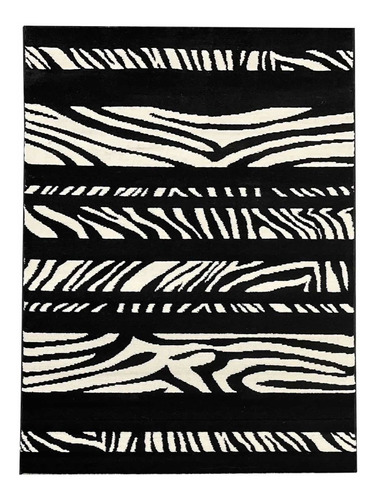 Alfombra Blanca Y Negra Moderna 115x165cm Carpetshop