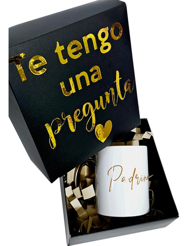 Taza Con Caja Obsequio Padrino-madrina Regalo Propuesta